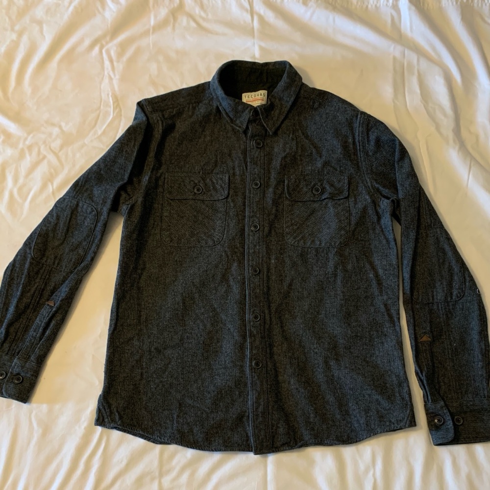 Tecovas Men’s Gray Long Sleeve Button Up Shirt, Size M